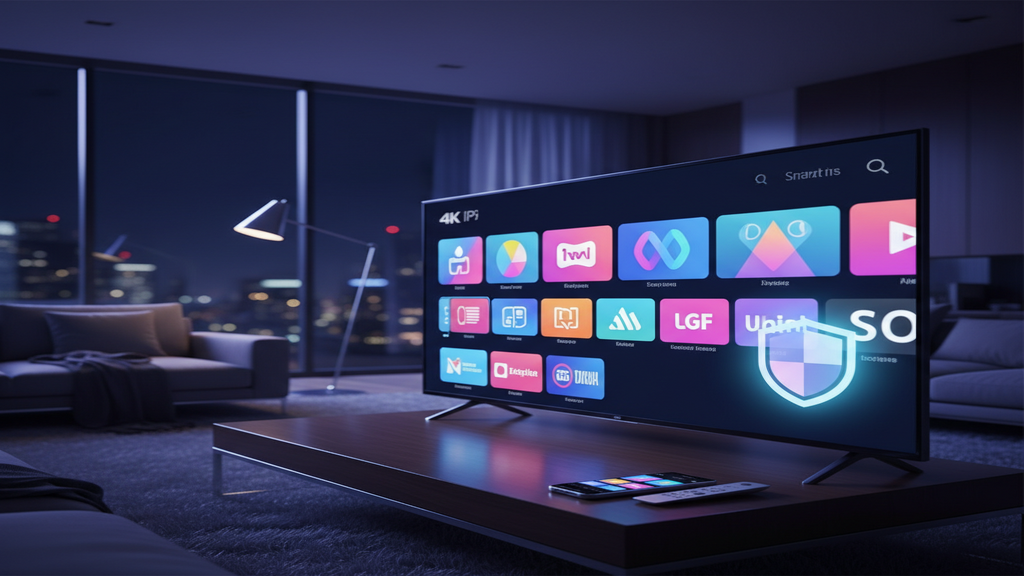 Un homme choisissant un abonnement IPTV fiable et sécurisé sur sa Smart TV.