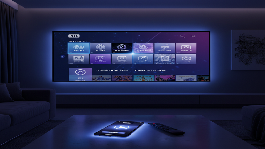 Sélection de la meilleure app IPTV sur l'écran d'une Smart TV moderne