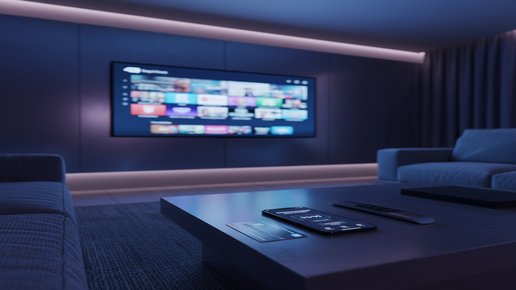 Calculatrice et logo TV illustrant l'analyse du prix d'un abonnement IPTV